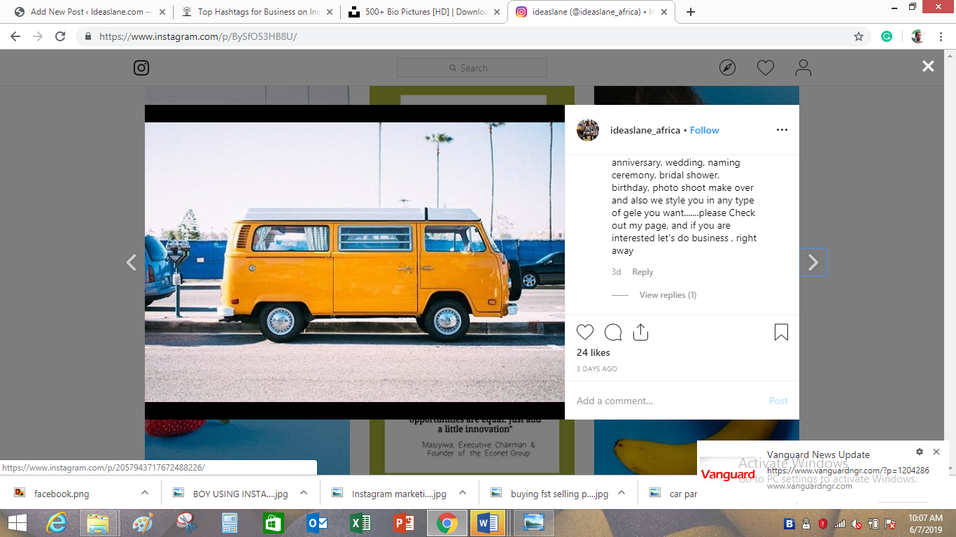 Beautiful yellow bus on Ideaslane page