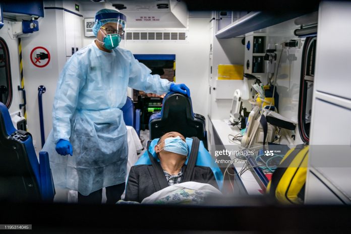 Corona virus patients in a hospital