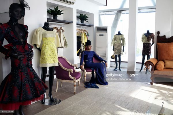 Ankara displayed in a fashion school in Nigeria