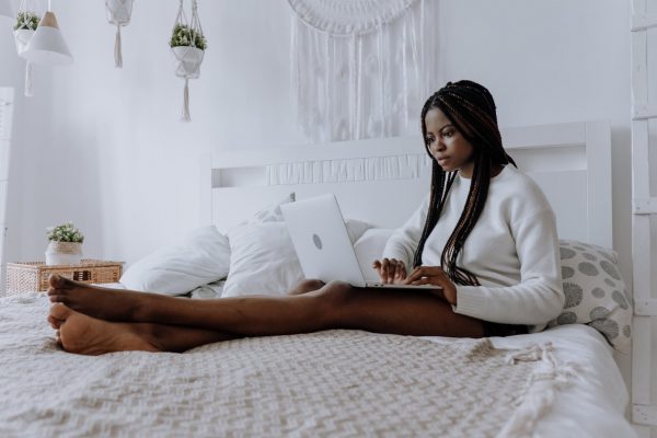 Girl browsing the best e-commerce websites in Nigeria 