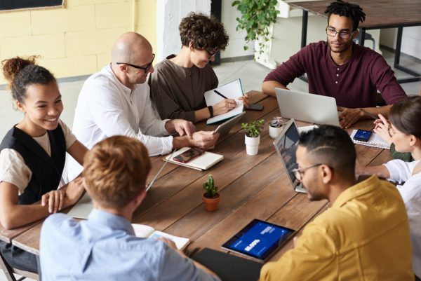 IBM internship 2021 interns on a table