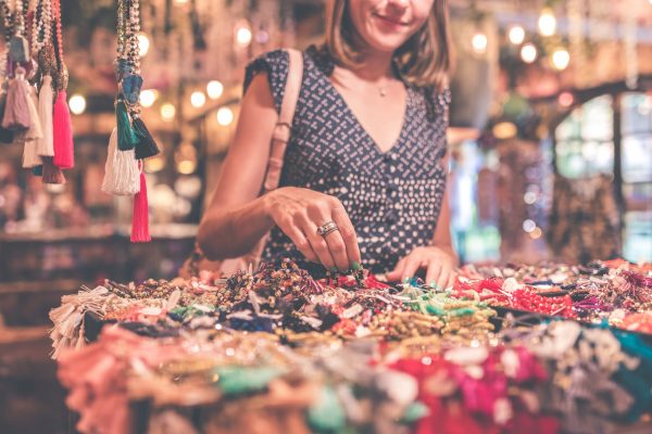 woman selling vintage items from home