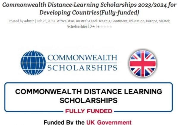 distance learning phd scholarships for developing countries